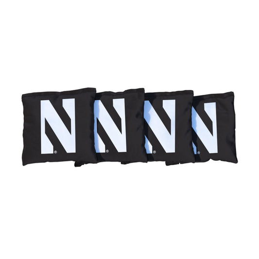 Northwestern University Huskies | Black Corn Filled Cornhole Bags
