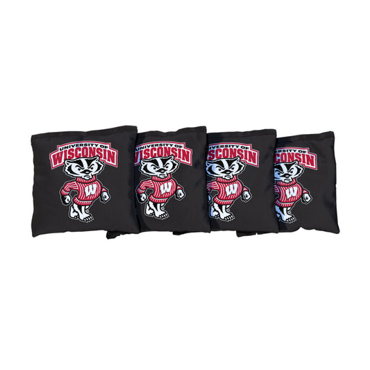 University of Wisconsin Badgers | Black Corn Filled Cornhole Bags