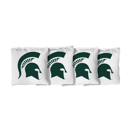 Michigan State University Spartans | White Corn Filled Cornhole Bags