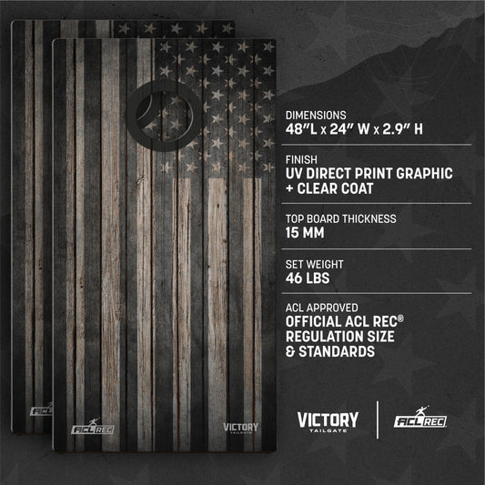 2x4 Tournament American Flag Carbon Cornhole Set
