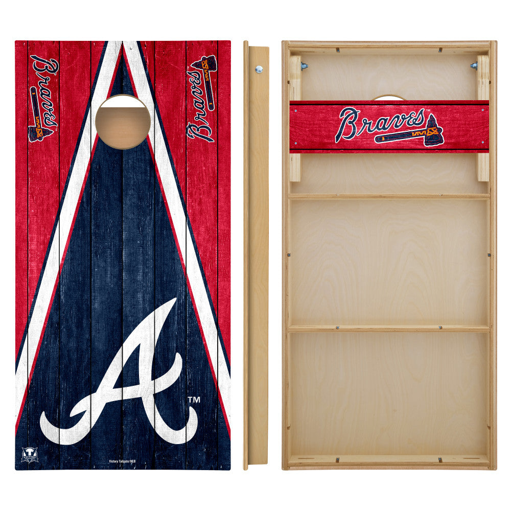 OFFICIALLY LICENSED - Bring your game day experience one step closer to your favorite team with this Atlanta Braves 2x4 Tournament Cornhole from Victory Tailgate_2