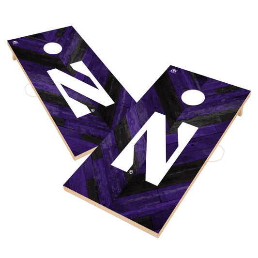 Northwestern University Huskies | 2x4 Solid Wood Cornhole_Victory Tailgate_1
