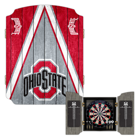 Ohio State University Buckeyes | Bristle Dartboard Cabinet Set_Victory Tailgate_1