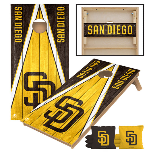 OFFICIALLY LICENSED - Bring your game day experience one step closer to your favorite team with this San Diego Padres 2x4 Tournament Cornhole from Victory Tailgate_2