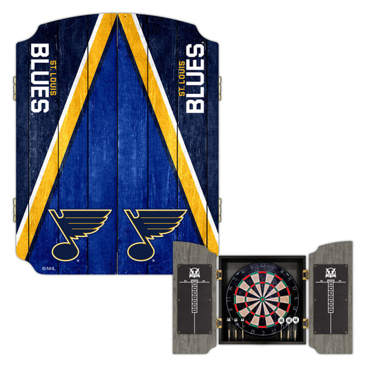 St. Louis Blues | Bristle Dartboard Cabinet Set_Victory Tailgate_1