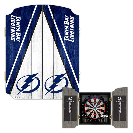Tampa Bay Lightning | Bristle Dartboard Cabinet Set_Victory Tailgate_1
