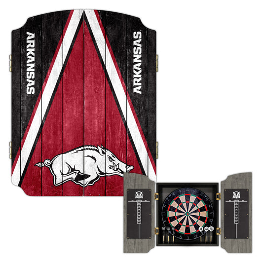University of Arkansas Razorbacks | Bristle Dartboard Cabinet Set_Victory Tailgate_1