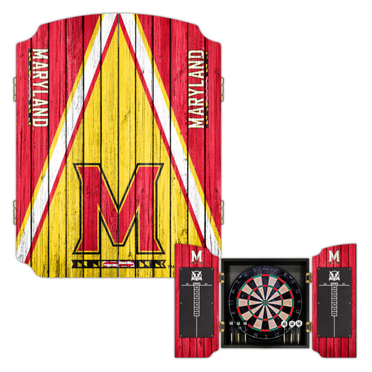 University of Maryland Terrapins | Bristle Dartboard Cabinet Set_Victory Tailgate_1