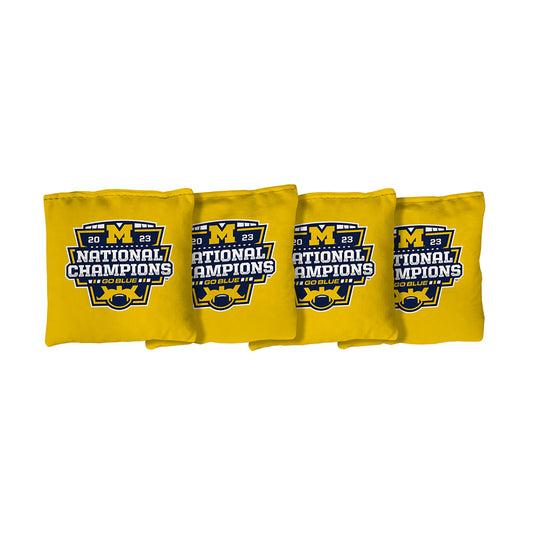 University of Michigan Wolverines | Yellow Corn Filled Cornhole Bags 2023 Championship Edition_Victory Tailgate_1