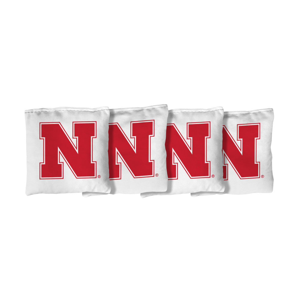 University of Nebraska Cornhuskers | White Corn Filled Cornhole Bags_Victory Tailgate_1