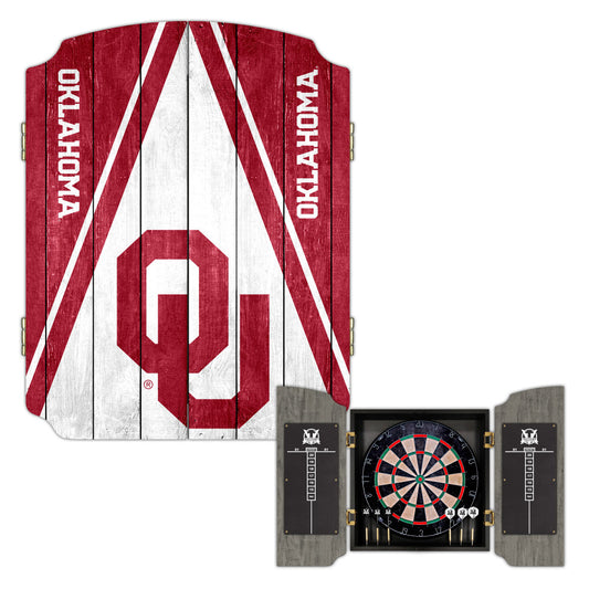 University of Oklahoma Sooners | Bristle Dartboard Cabinet Set_Victory Tailgate_1