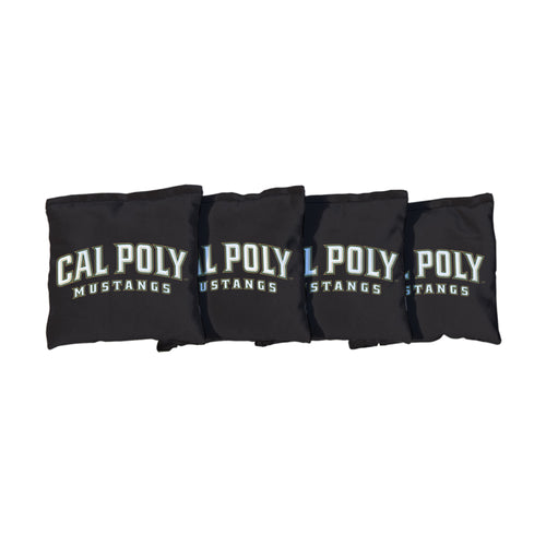 Cal Poly Mustangs | Black Corn Filled Cornhole Bags
