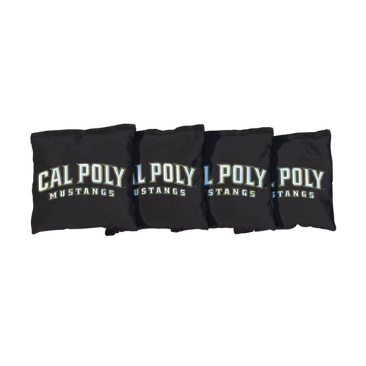Cal Poly Mustangs | Black Corn Filled Cornhole Bags