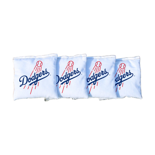 Los Angeles Dodgers | White Corn Filled Cornhole Bags