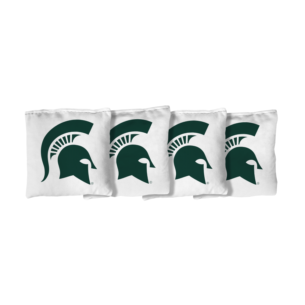Michigan State University Spartans | White Corn Filled Cornhole Bags