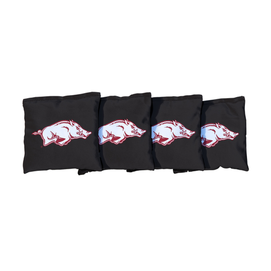 University of Arkansas Razorbacks | Black Corn Filled Cornhole Bags