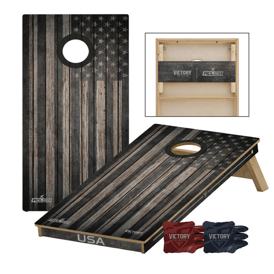 2x4 Tournament American Flag Carbon Cornhole Set