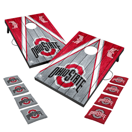 LIGHTWEIGHT BAGS - Includes eight 5.5" x 5.5” 12.5oz bags printed with matching team logo and filled with weather-resistant pellet filler, making them a breeze to clean._3