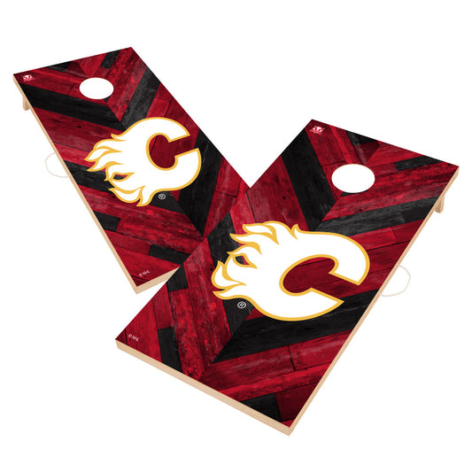 Calgary Flames | 2x4 Solid Wood Cornhole_Victory Tailgate_1