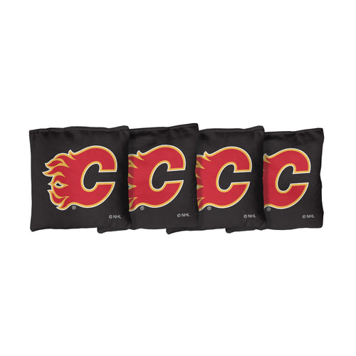 Calgary Flames | Black Corn Filled Cornhole Bags_Victory Tailgate_1