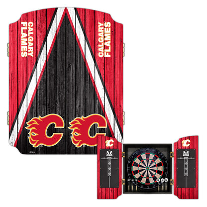 Calgary Flames | Bristle Dartboard Cabinet Set_Victory Tailgate_1