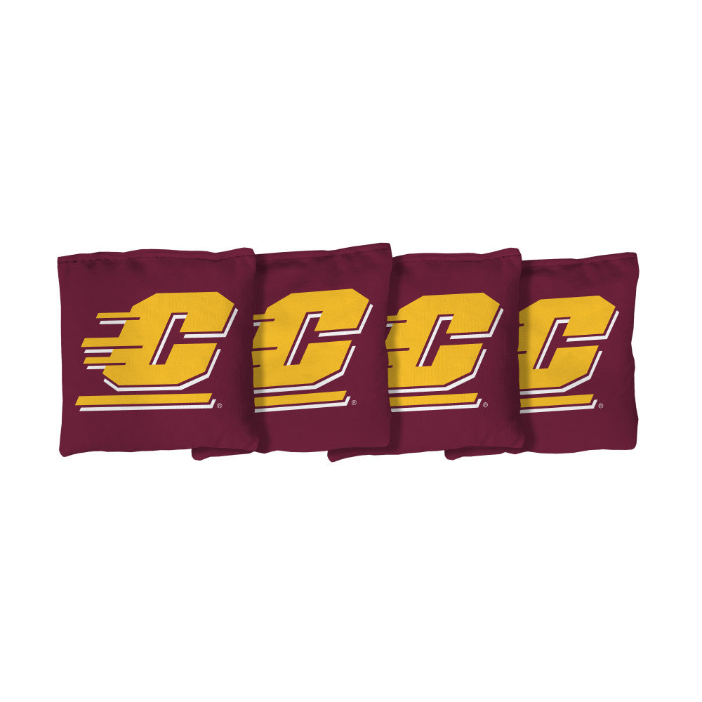 Central Michigan University Chippewas | Maroon Corn Filled Cornhole Bags_Victory Tailgate_1