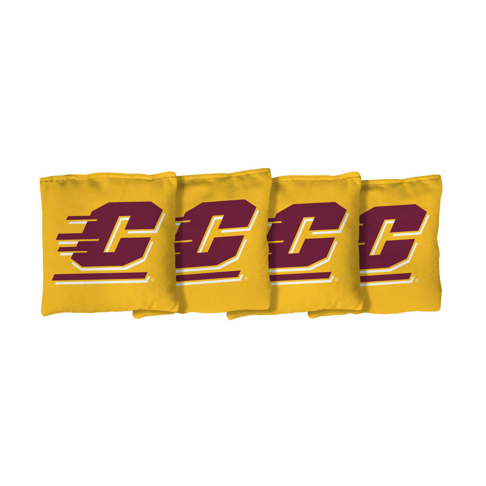 Central Michigan University Chippewas | Yellow Corn Filled Cornhole Bags_Victory Tailgate_1