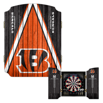 Cincinnati Bengals | Bristle Dartboard Cabinet Set_Victory Tailgate_1