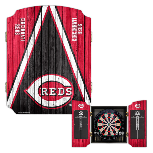Cincinnati Reds | Bristle Dartboard Cabinet Set_Victory Tailgate_1