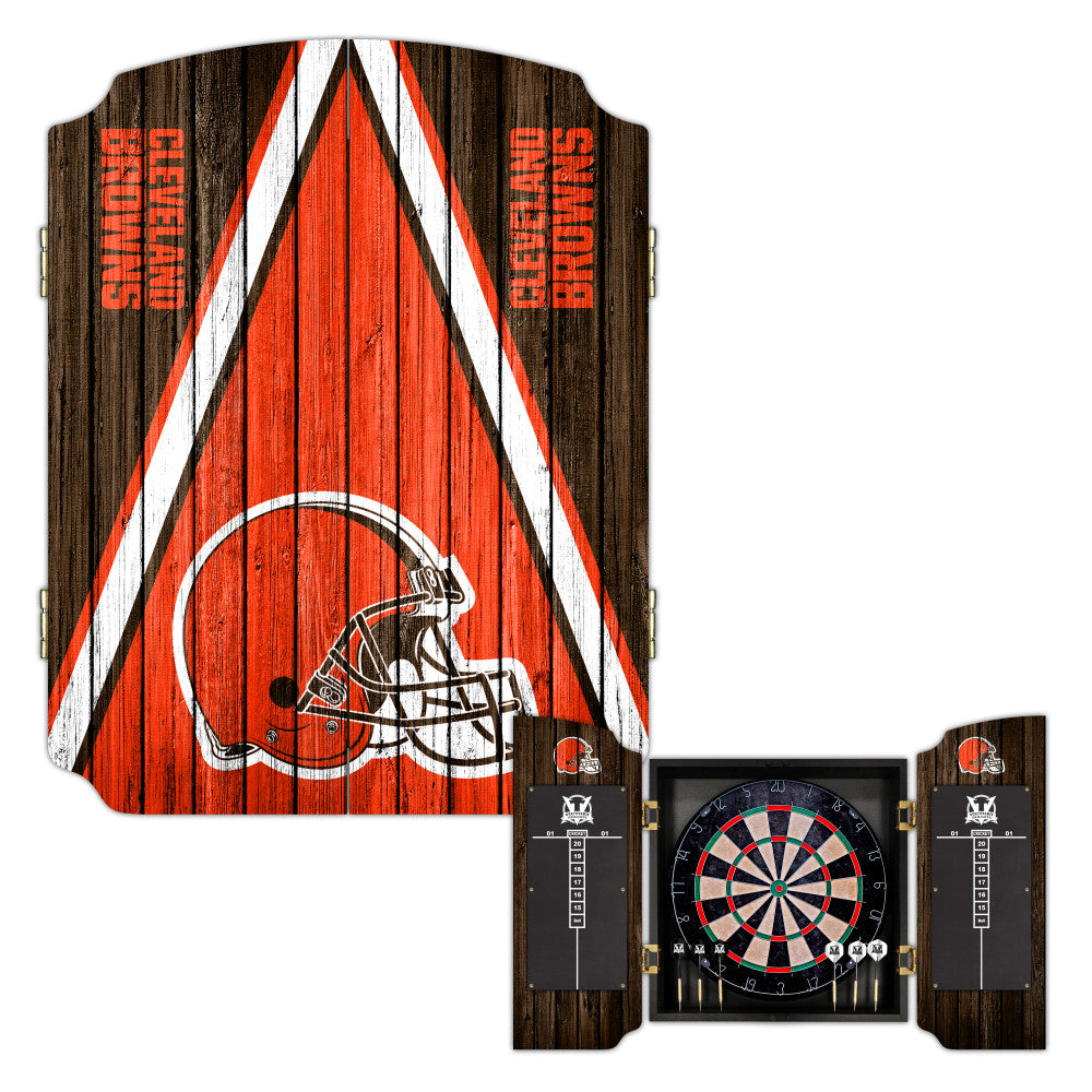 Cleveland Browns | Bristle Dartboard Cabinet Set_Victory Tailgate_1