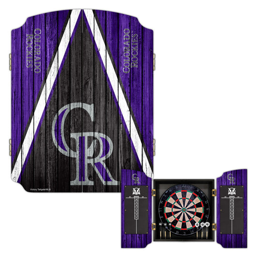 Colorado Rockies | Bristle Dartboard Cabinet Set_Victory Tailgate_1