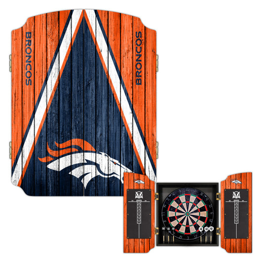 Denver Broncos | Bristle Dartboard Cabinet Set_Victory Tailgate_1