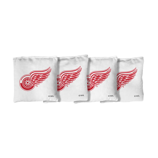 Detroit Red Wings | White Corn Filled Cornhole Bags_Victory Tailgate_1