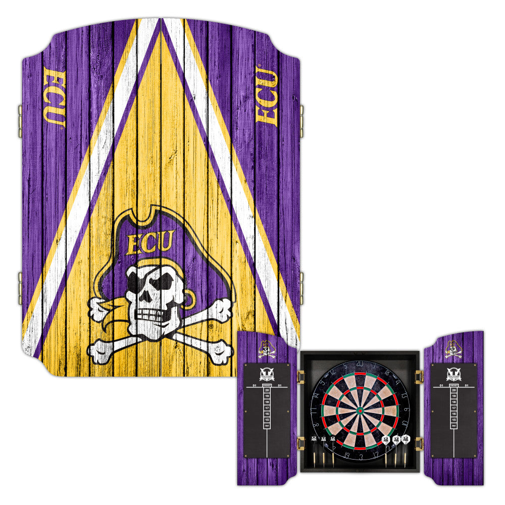 East Carolina University Pirates | Bristle Dartboard Cabinet Set_Victory Tailgate_1