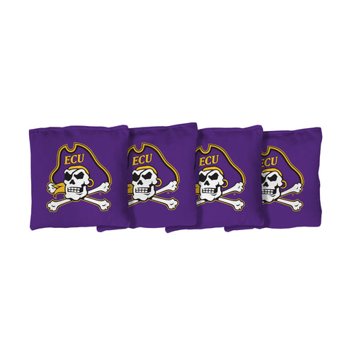 East Carolina University Pirates | Purple Corn Filled Cornhole Bags_Victory Tailgate_1