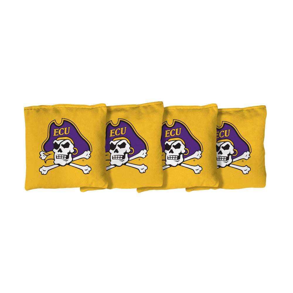 East Carolina University Pirates | Yellow Corn Filled Cornhole Bags_Victory Tailgate_1