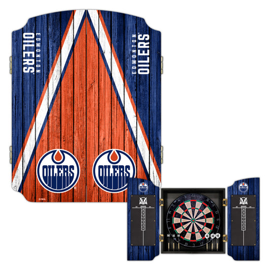 Edmonton Oilers | Bristle Dartboard Cabinet Set_Victory Tailgate_1