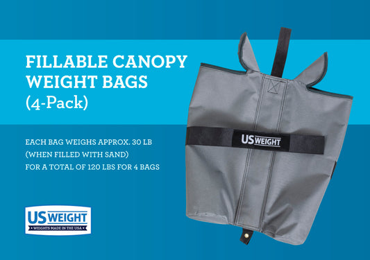 Set of four canopy weight bags ships empty. When filled, each bag weight 30 lbs. for 120 lbs. total_2