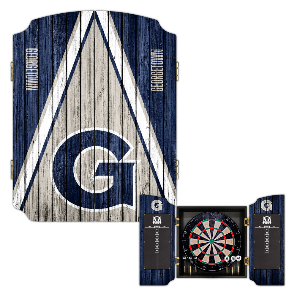 Georgetown University Hoyas | Bristle Dartboard Cabinet Set_Victory Tailgate_1