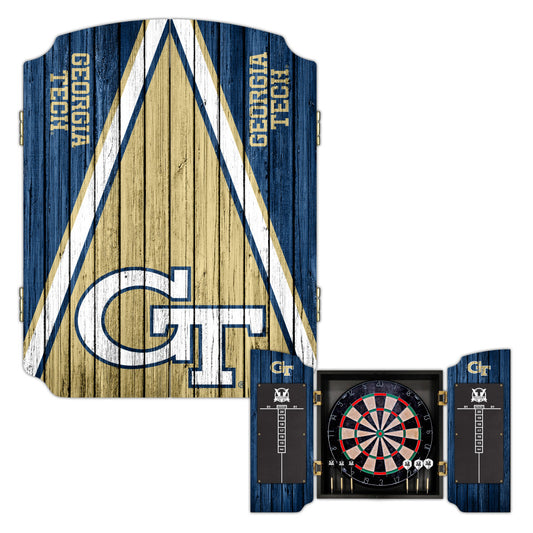 Georgia Tech Yellow Jackets | Bristle Dartboard Cabinet Set_Victory Tailgate_1