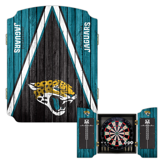 Jacksonville Jaguars | Bristle Dartboard Cabinet Set_Victory Tailgate_1