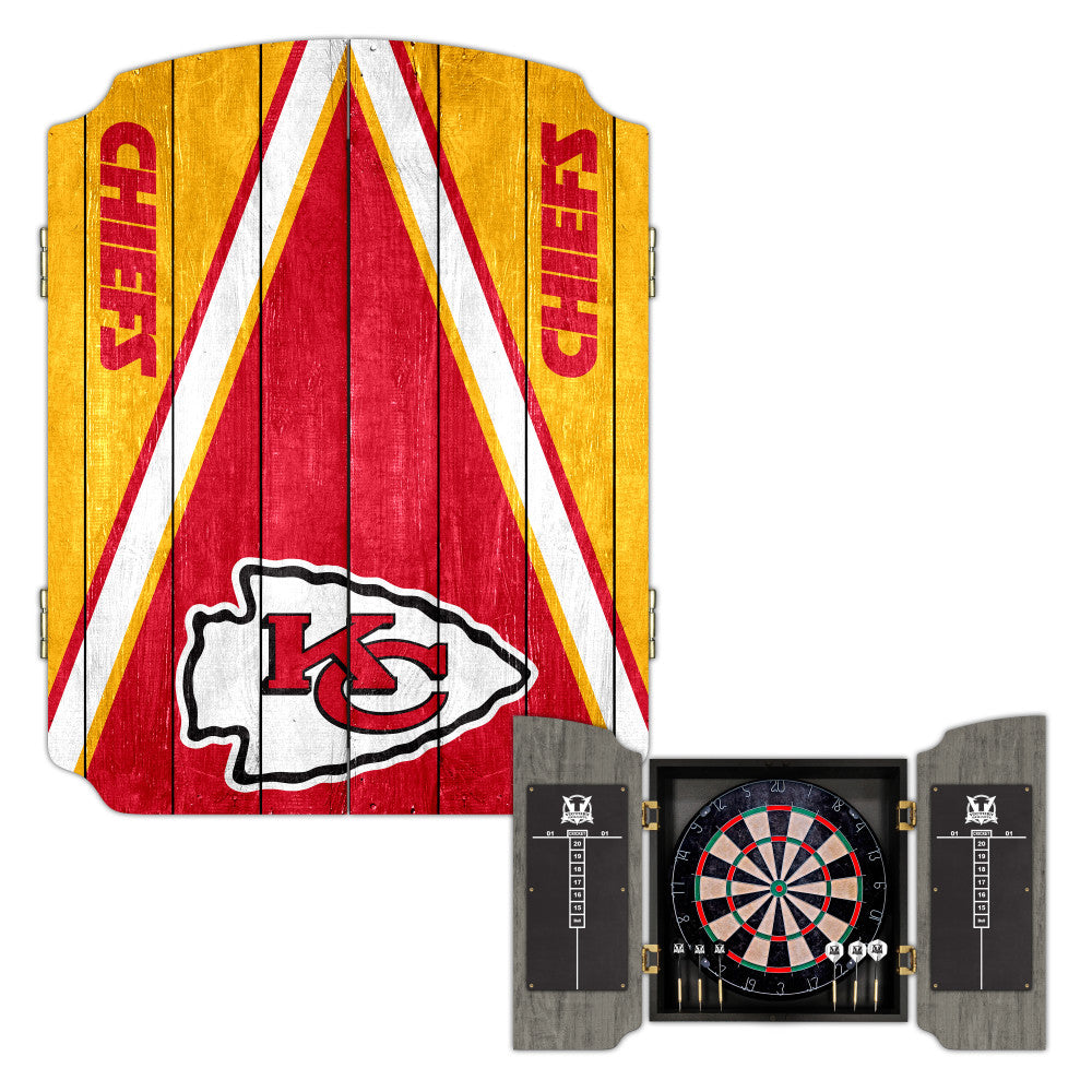 Kansas City Chiefs | Bristle Dartboard Cabinet Set_Victory Tailgate_1