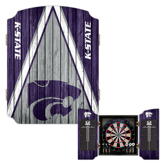 Kansas State University Wildcats | Bristle Dartboard Cabinet Set_Victory Tailgate_1