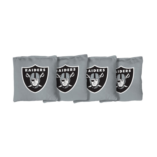 Las Vegas Raiders | Grey Corn Filled Cornhole Bags_Victory Tailgate_1