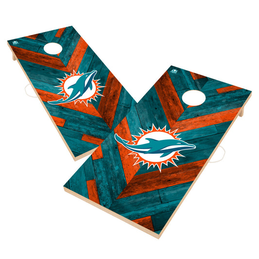 Miami Dolphins | 2x4 Solid Wood Cornhole_Victory Tailgate_1