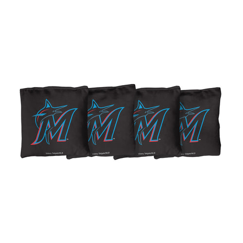 Miami Marlins | Black Corn Filled Cornhole Bags_Victory Tailgate_1