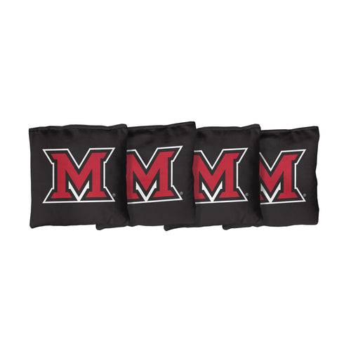 Miami University (Ohio) Redhawks | Black Corn Filled Cornhole Bags_Victory Tailgate_1