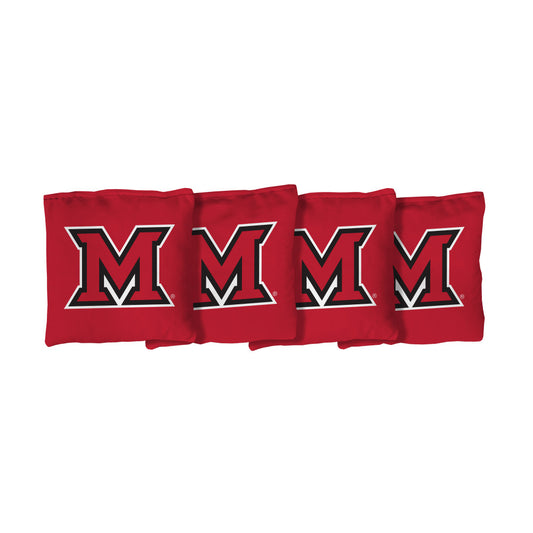 Miami University (Ohio) Redhawks | Red Corn Filled Cornhole Bags_Victory Tailgate_1