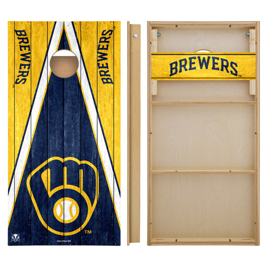 OFFICIALLY LICENSED - Bring your game day experience one step closer to your favorite team with this Milwaukee Brewers 2x4 Tournament Cornhole from Victory Tailgate_2