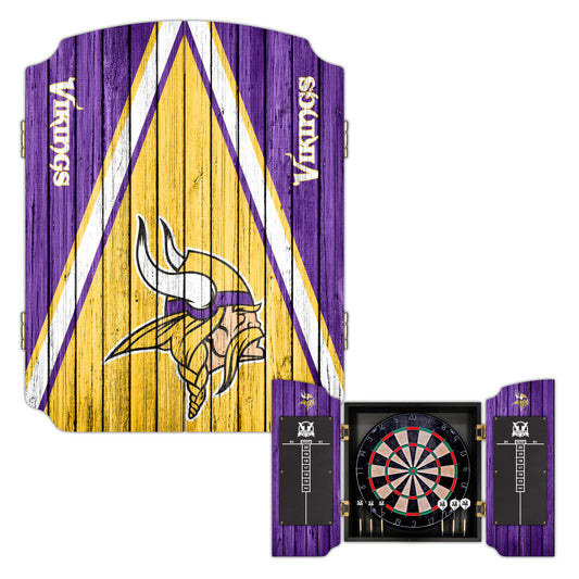 Minnesota Vikings | Bristle Dartboard Cabinet Set_Victory Tailgate_1